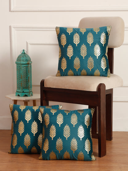 Soft Velvet Golden Foil Printed Cushion Covers ( 16 x 16 inch )