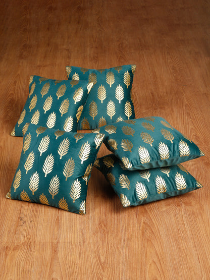 Soft Velvet Golden Foil Printed Cushion Covers ( 16 x 16 inch )
