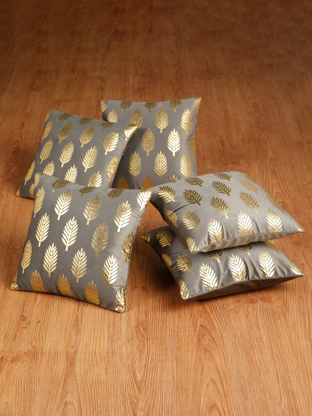 Soft Velvet Golden Foil Printed Cushion Covers ( 16 x 16 inch )