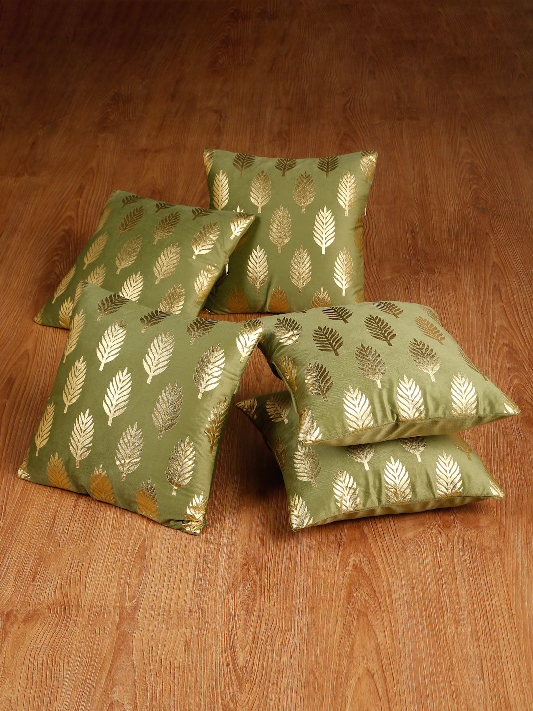 Soft Velvet Golden Foil Printed Cushion Covers ( 16 x 16 inch )