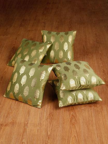 Soft Velvet Golden Foil Printed Cushion Covers ( 16 x 16 inch )