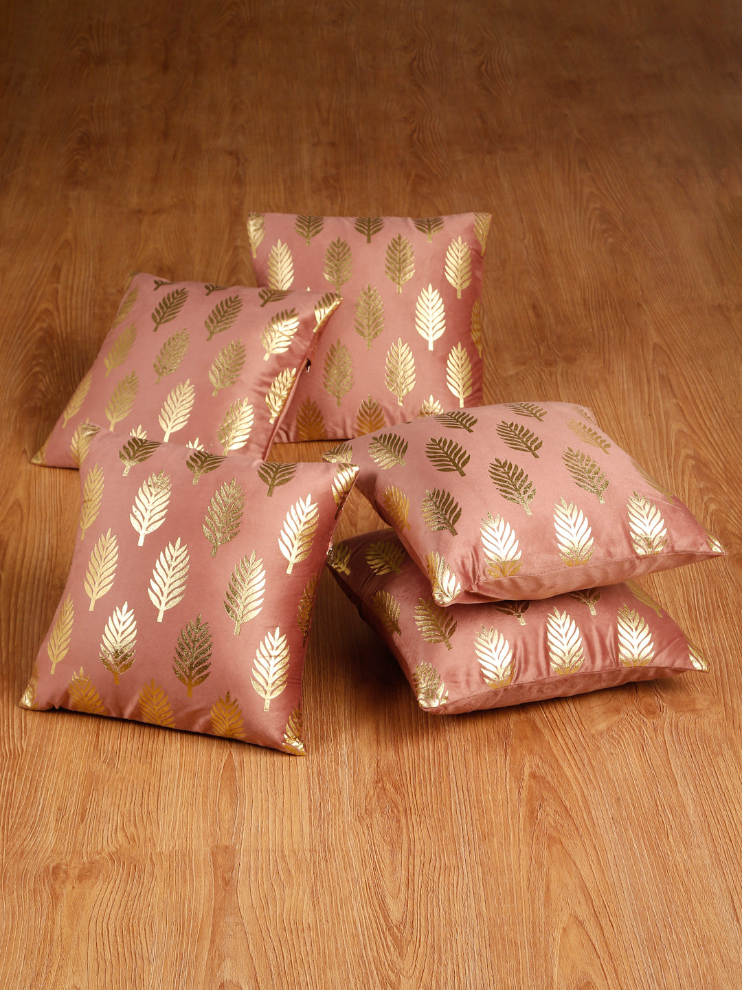 Soft Velvet Golden Foil Printed Cushion Covers ( 16 x 16 inch )