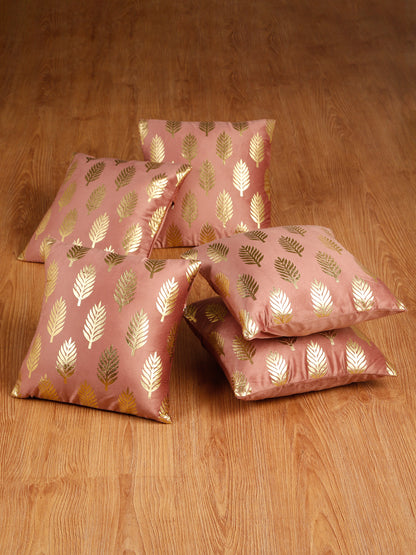 Soft Velvet Golden Foil Printed Cushion Covers ( 16 x 16 inch )