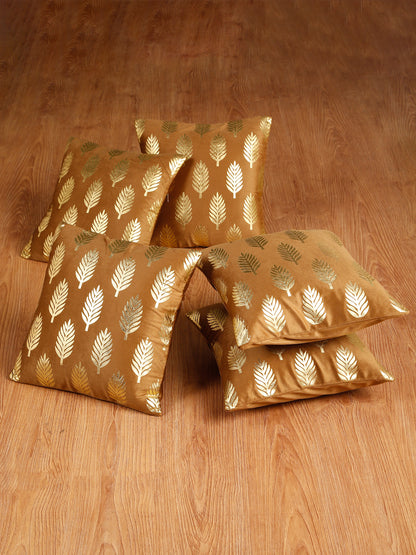 Soft Velvet Golden Foil Printed Cushion Covers ( 16 x 16 inch )