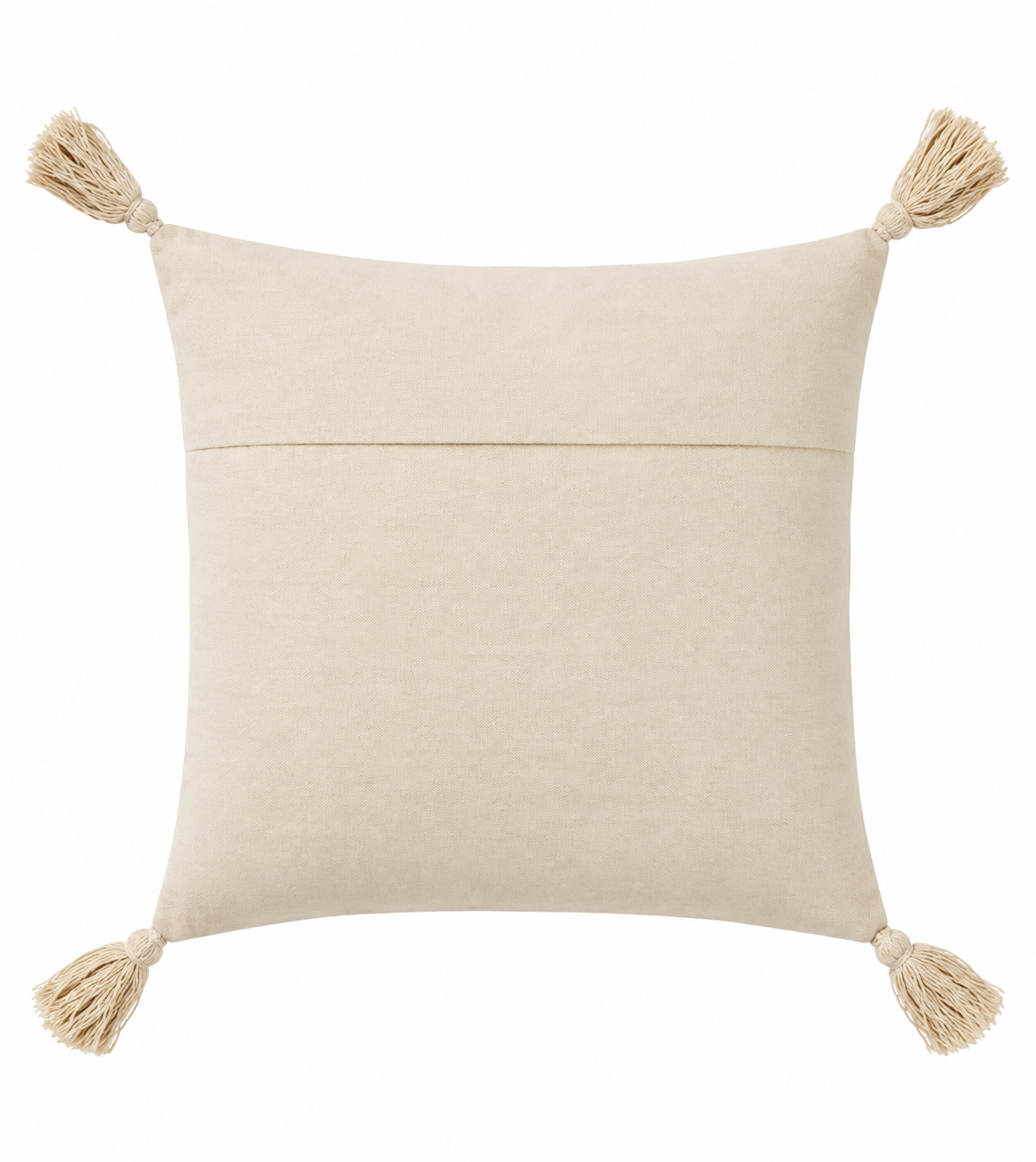 Pure Cotton Hand Block Printed Cushion Cover with Tassels | 16x16 Inch
