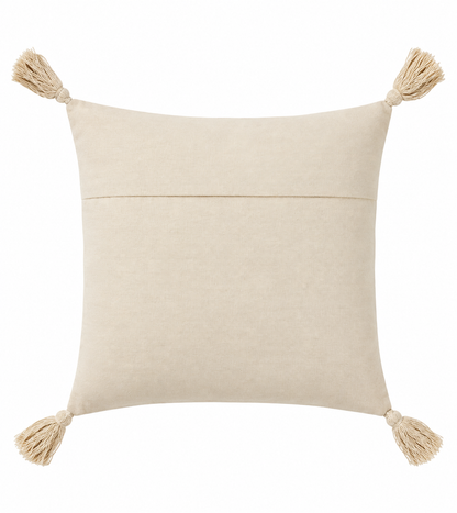 Pure Cotton Hand Block Printed Cushion Cover with Tassels | 16x16 Inch