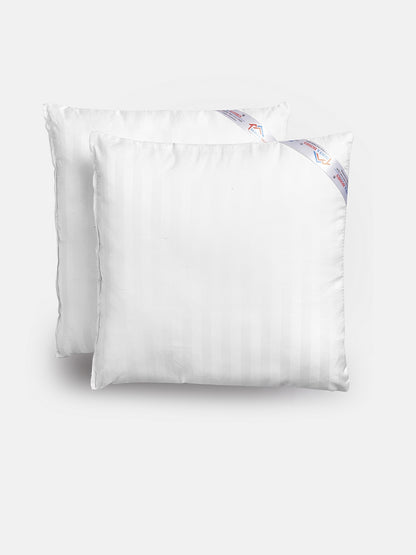 Set Of 5 White Striped Cushions