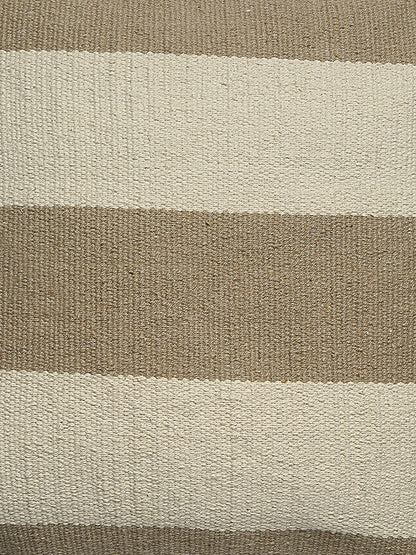 Beige & White Set of 2 Self Design Square Cushion Covers(16 X 16 Inches)