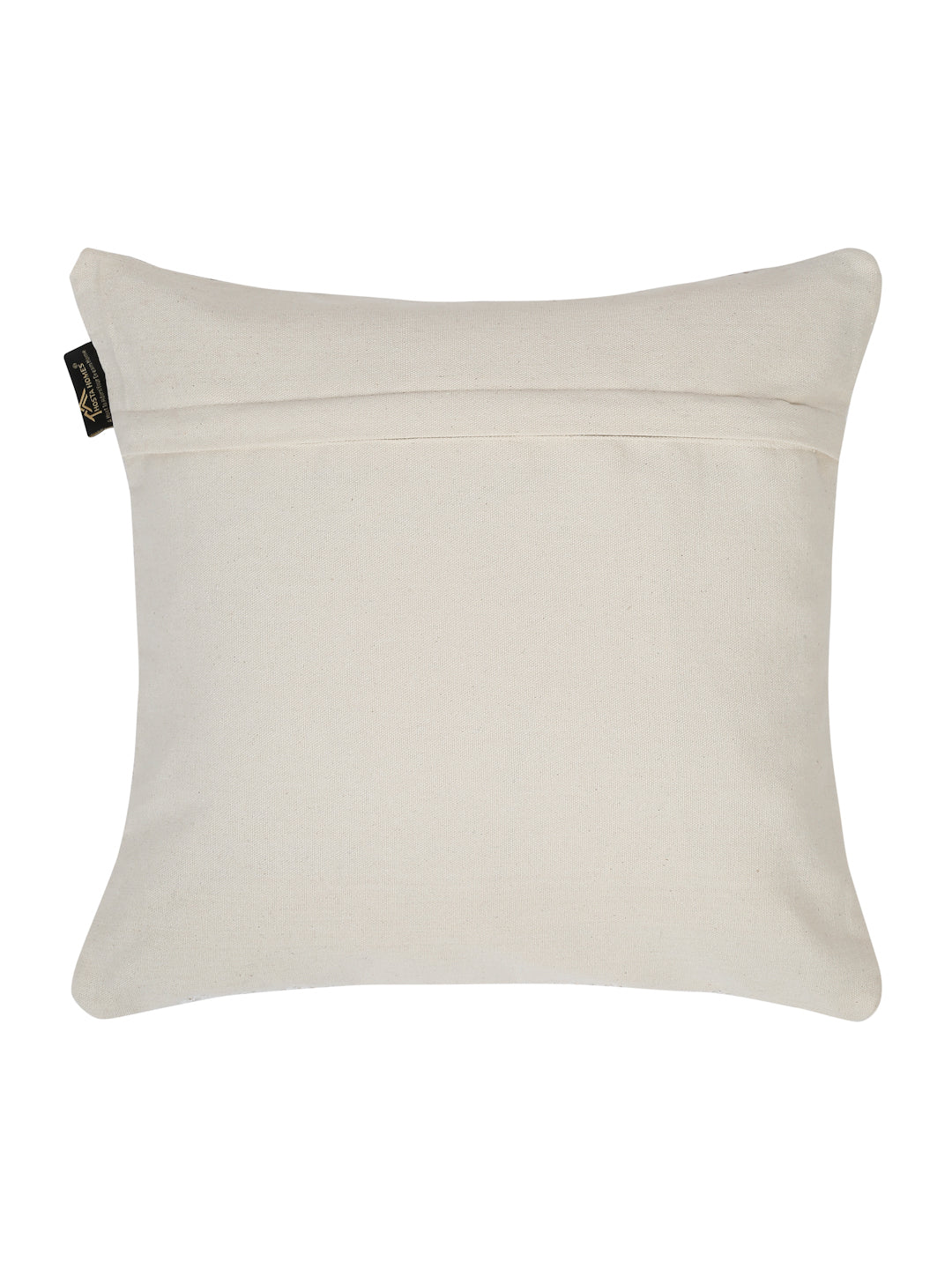 Beige & White Set of 2 Self Design Square Cushion Covers(16 X 16 Inches)