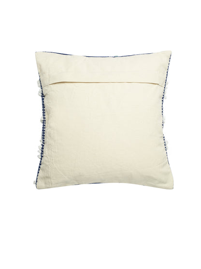 Beige & White Set of 2 Self Design Square Cushion Covers(16 X 16 Inches)