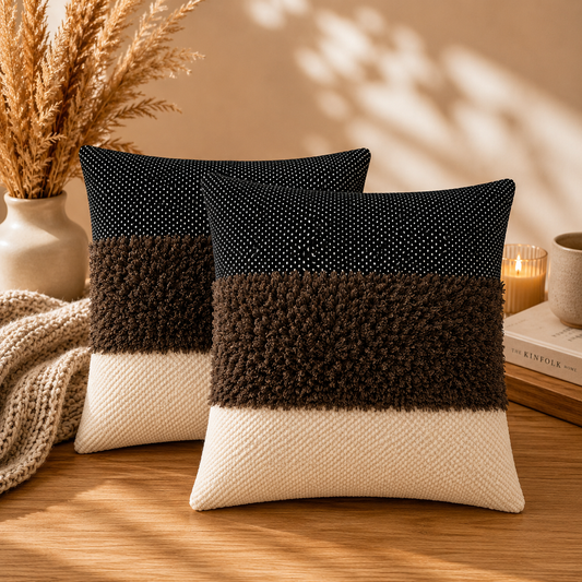 Abstract Square Cushion Covers Set of 2 ( 16 x 16 inch )