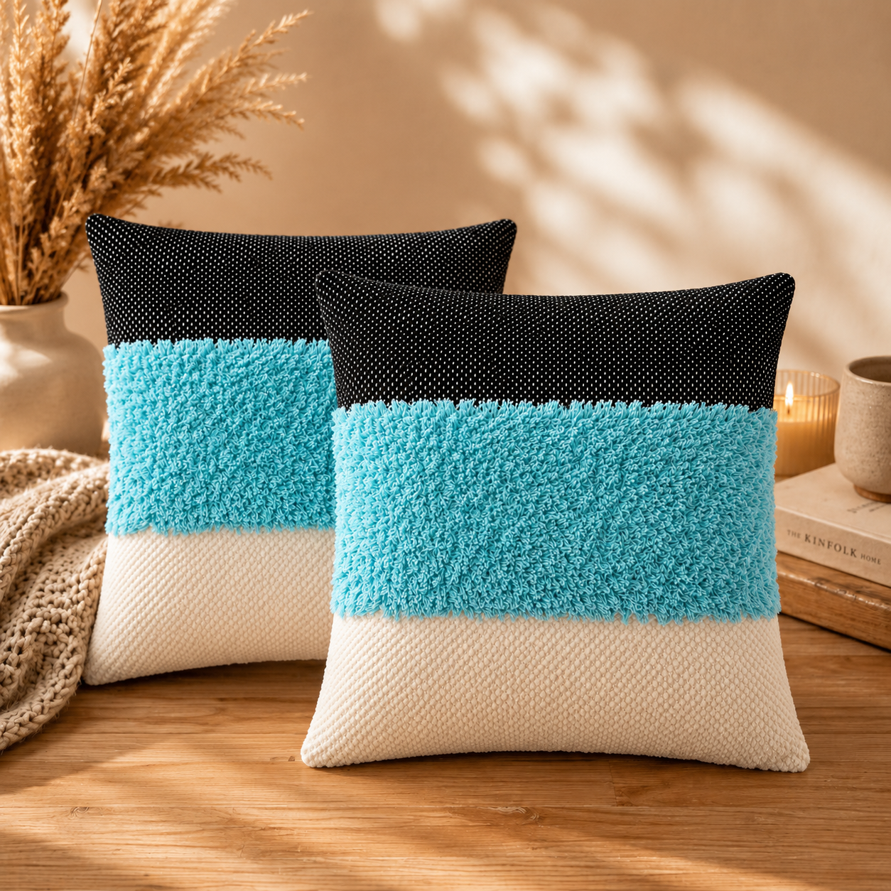 Abstract Square Cushion Covers Set of 2 ( 16 x 16 inch )