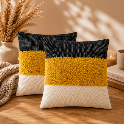 Abstract Square Cushion Covers Set of 2 ( 16 x 16 inch )