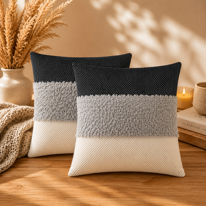 Abstract Square Cushion Covers Set of 2 ( 16 x 16 inch )