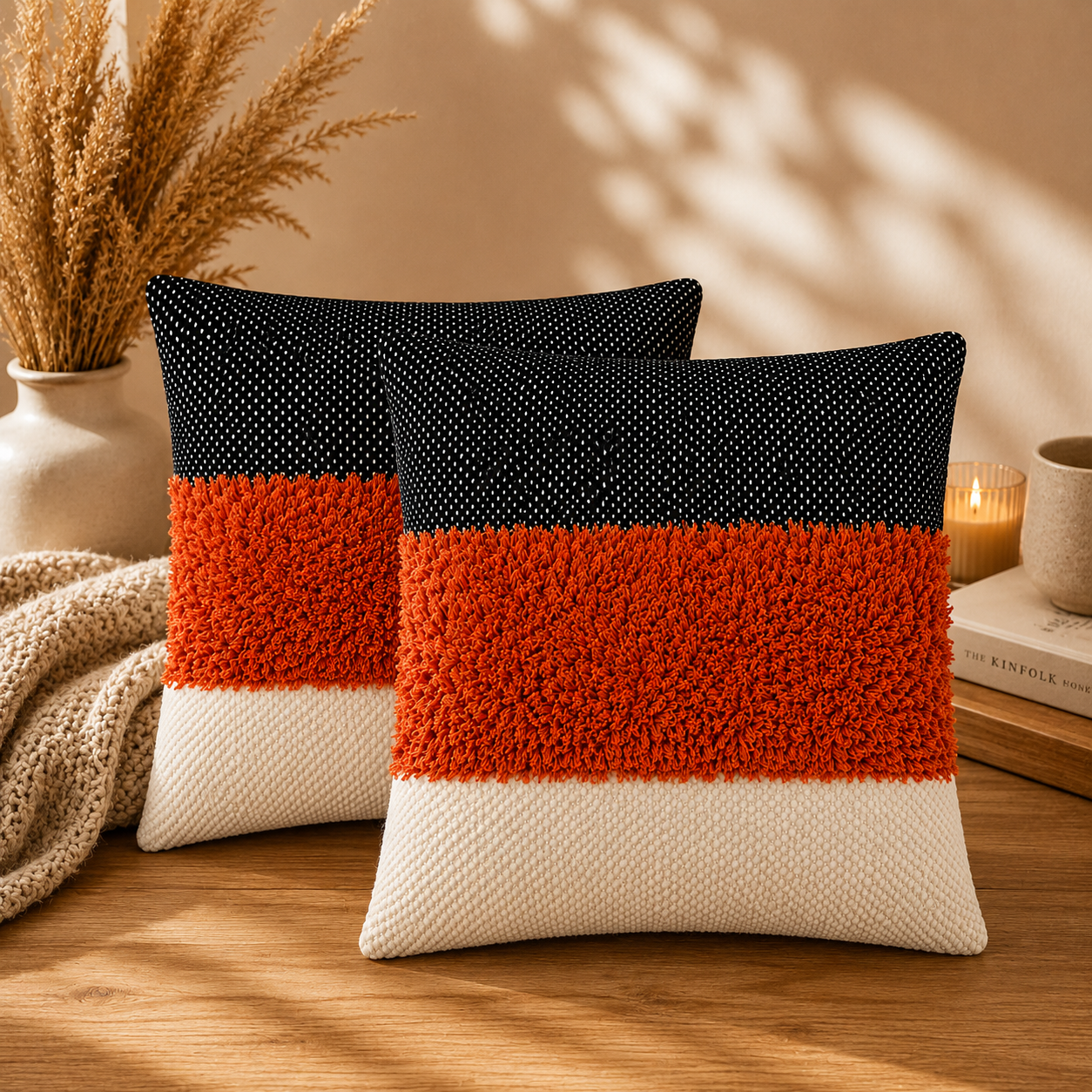 Abstract Square Cushion Covers Set of 2 ( 16 x 16 inch )