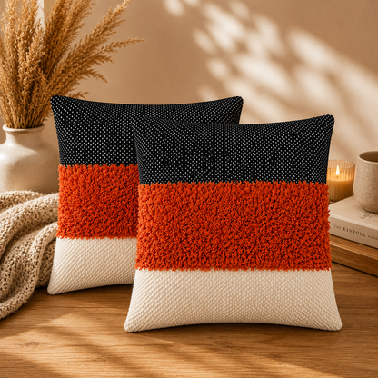 Abstract Square Cushion Covers Set of 2 ( 16 x 16 inch )