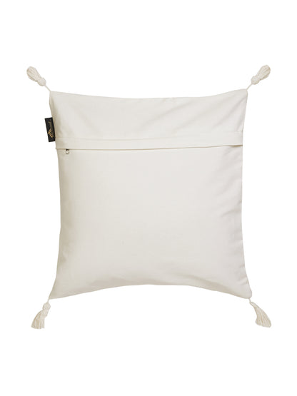 Set Of 2 Geometric Embroidered Pure Cotton Square Cushion Covers(16 X 16 Inches)