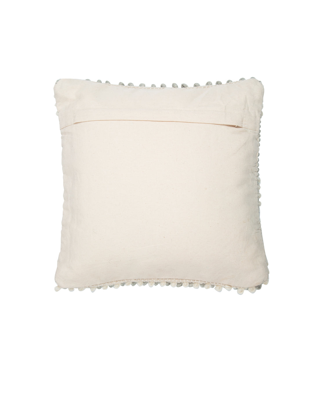 Beige & White Set of 2 Self Design Square Cushion Covers(16 X 16 Inches)