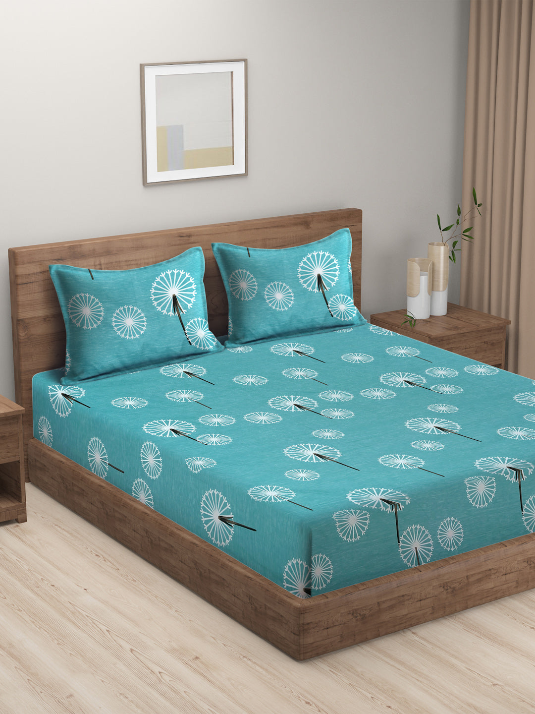 Soft Pollycotton Floral Bedsheet 220 TC Bedsheet with Maching  pillow cover