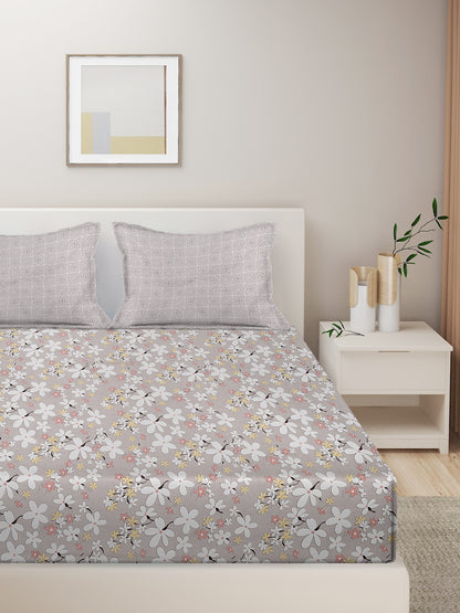 Soft Pollycotton Floral Bedsheet 220 TC Bedsheet with Maching  pillow cover