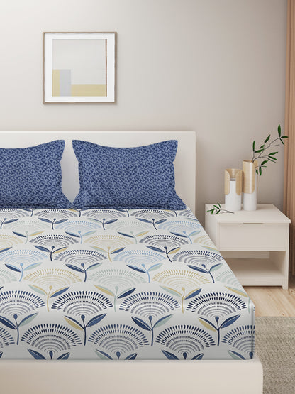 Soft Pollycotton Floral Bedsheet 220 TC Bedsheet with Maching  pillow cover