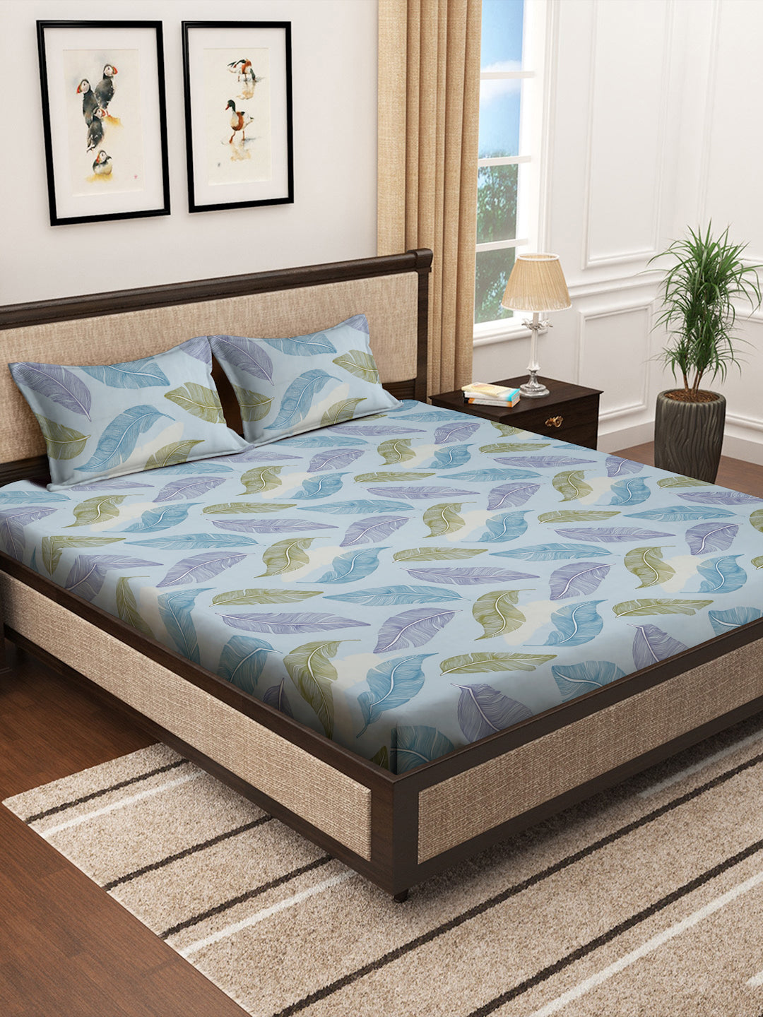 Soft Pollycotton Floral Bedsheet 220 TC Bedsheet with Maching  pillow cover