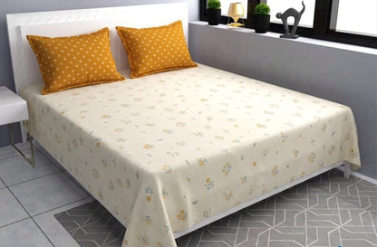 Soft Pollycotton Floral Bedsheet 220 TC Bedsheet with pillow cover