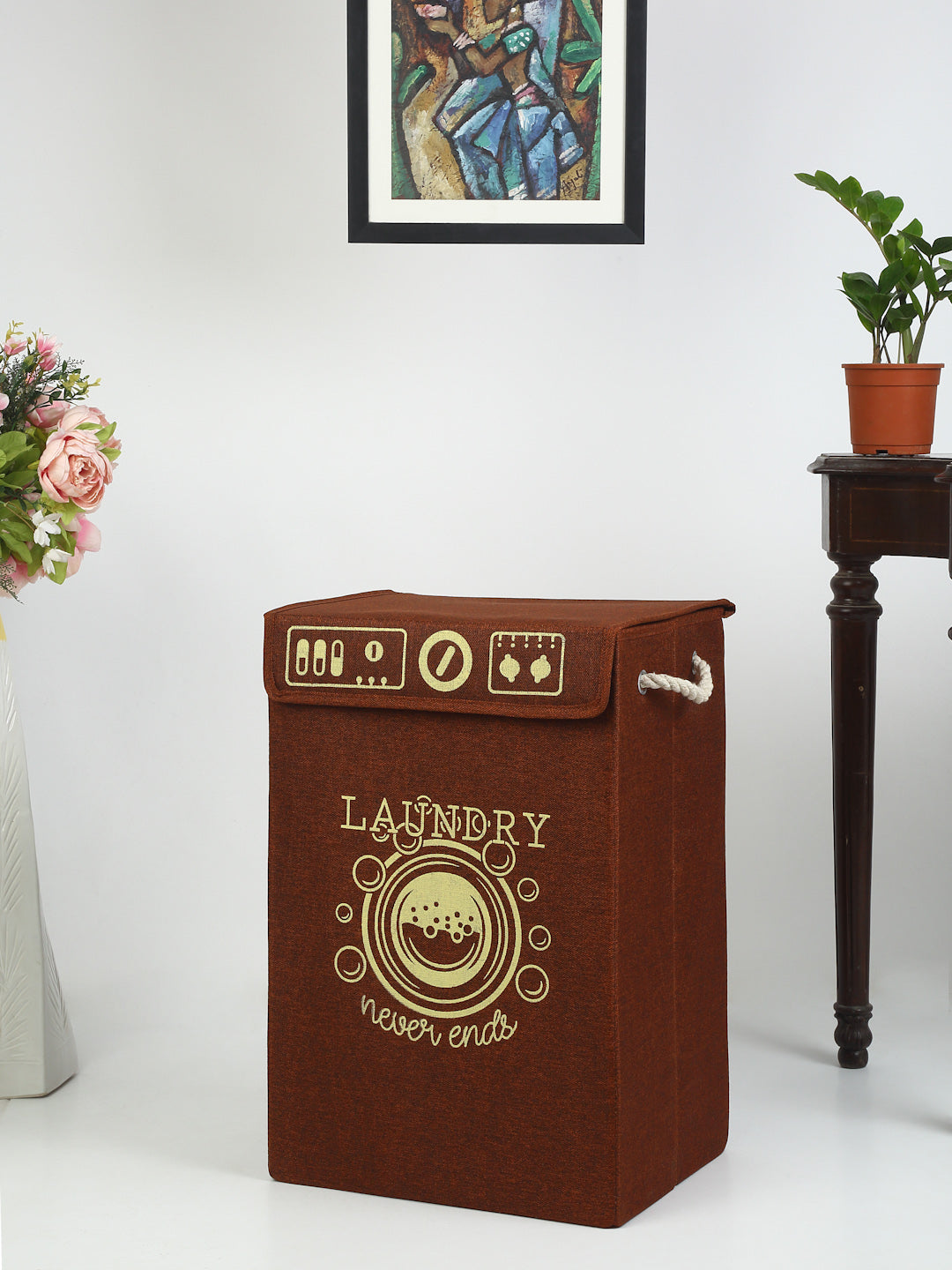 Foldable Laundry Hamper with Handles | Large Clothes Storage Basket ⭐