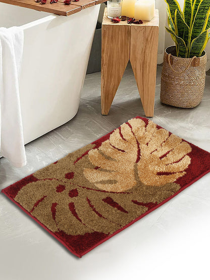 Brown & Beige 280 GSM Anti-Skid Cotton Bath Rug