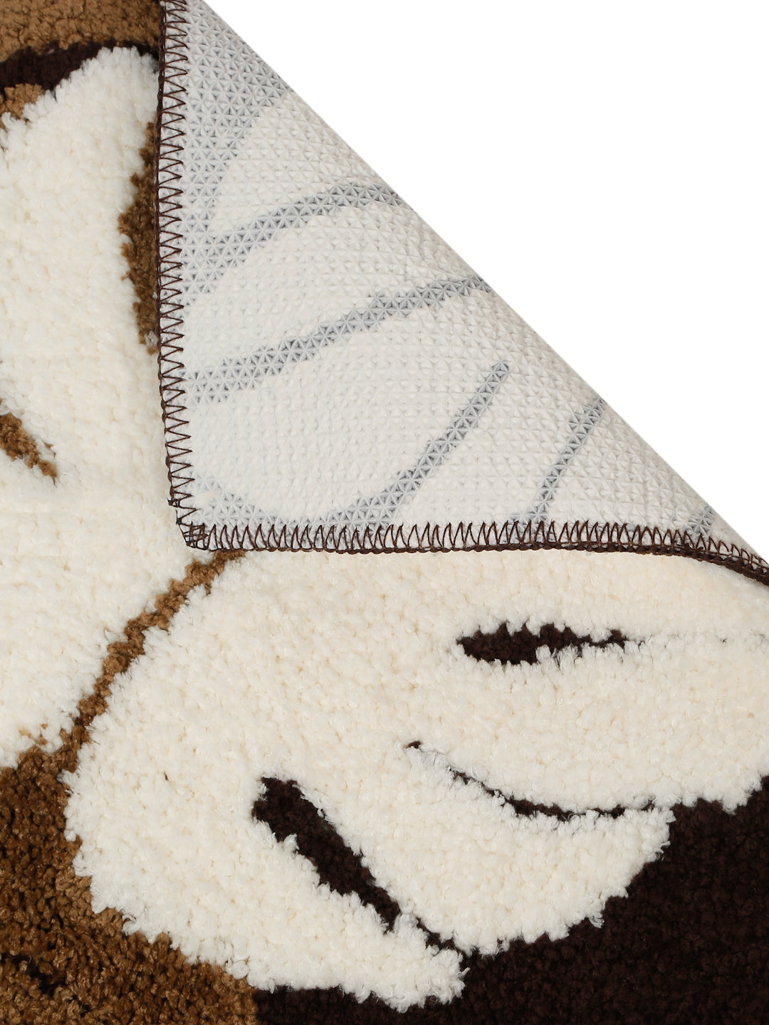 Brown & Beige 280 GSM Anti-Skid Cotton Bath Rug