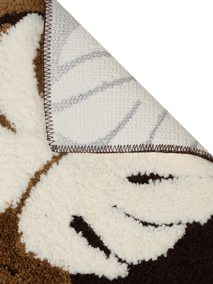 Brown & Beige 280 GSM Anti-Skid Cotton Bath Rug
