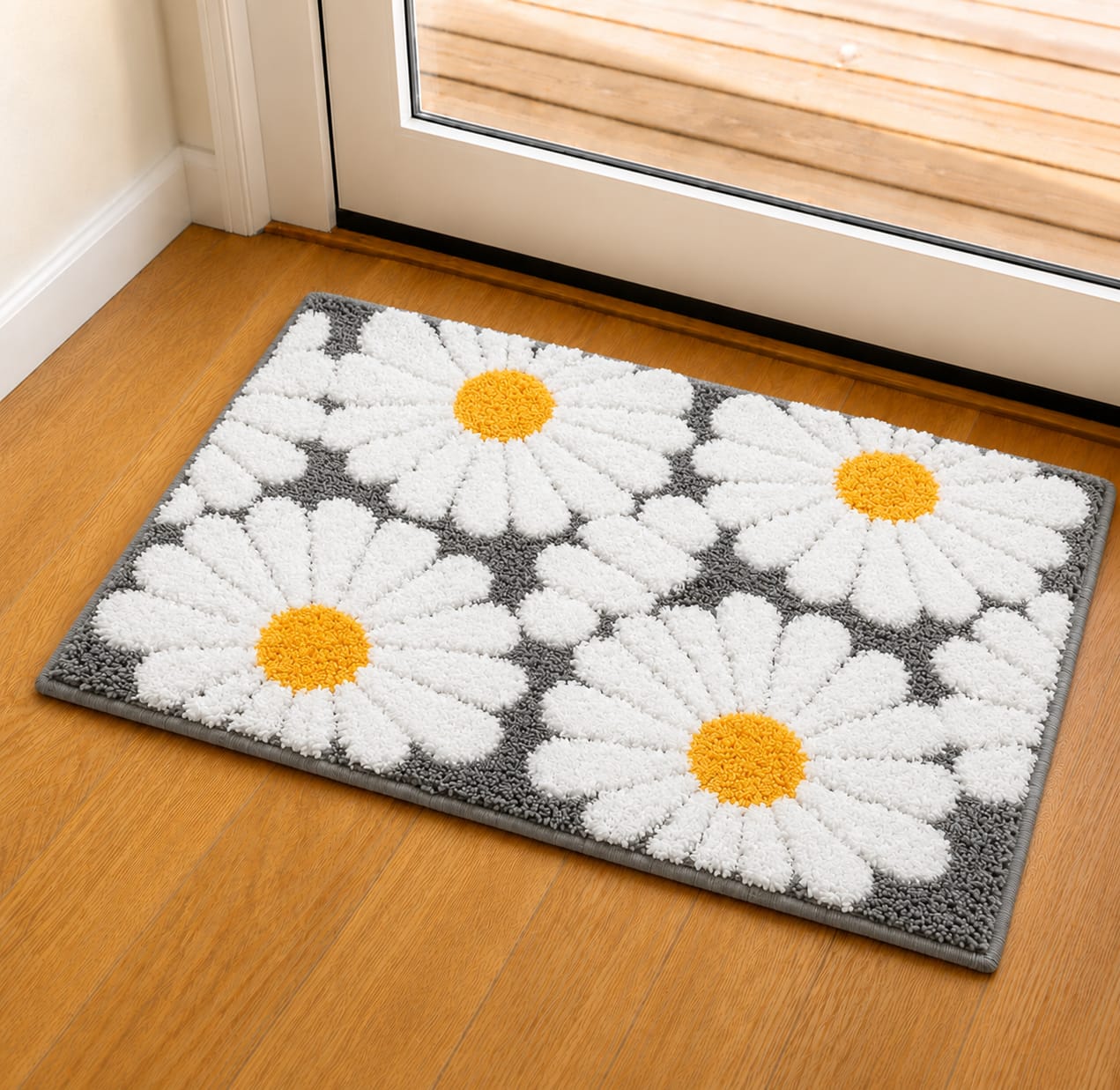 Geometric Pattern Anti-Skid Door Mat | Multipurpose Indoor & Outdoor Entrance Floor Mat | Soft, Durable & Easy to Clean | 16 x 24 Inch