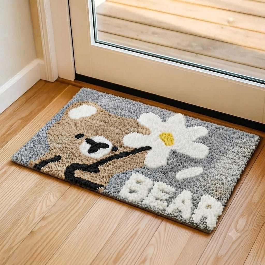 Geometric Pattern Anti-Skid Door Mat | Multipurpose Indoor & Outdoor Entrance Floor Mat | Soft, Durable & Easy to Clean | 16 x 24 Inch