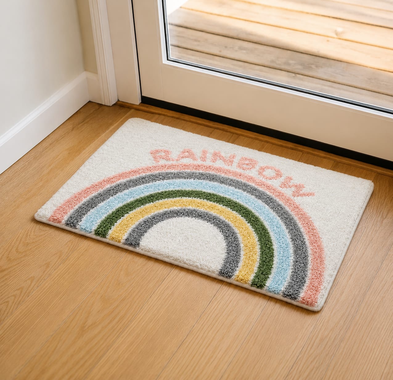 Geometric Pattern Anti-Skid Door Mat | Multipurpose Indoor & Outdoor Entrance Floor Mat | Soft, Durable & Easy to Clean | 16 x 24 Inch