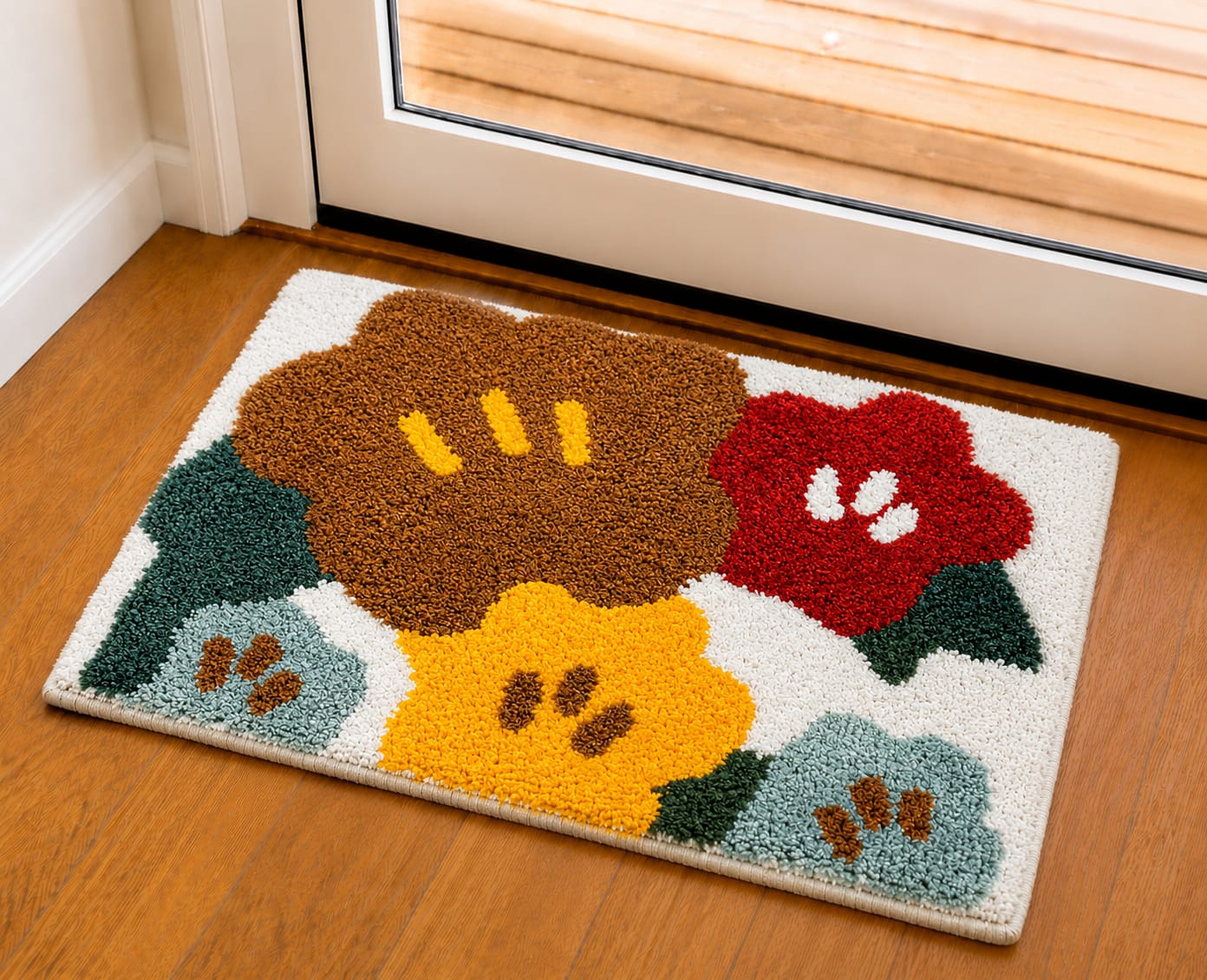 Geometric Pattern Anti-Skid Door Mat | Multipurpose Indoor & Outdoor Entrance Floor Mat | Soft, Durable & Easy to Clean | 16 x 24 Inch