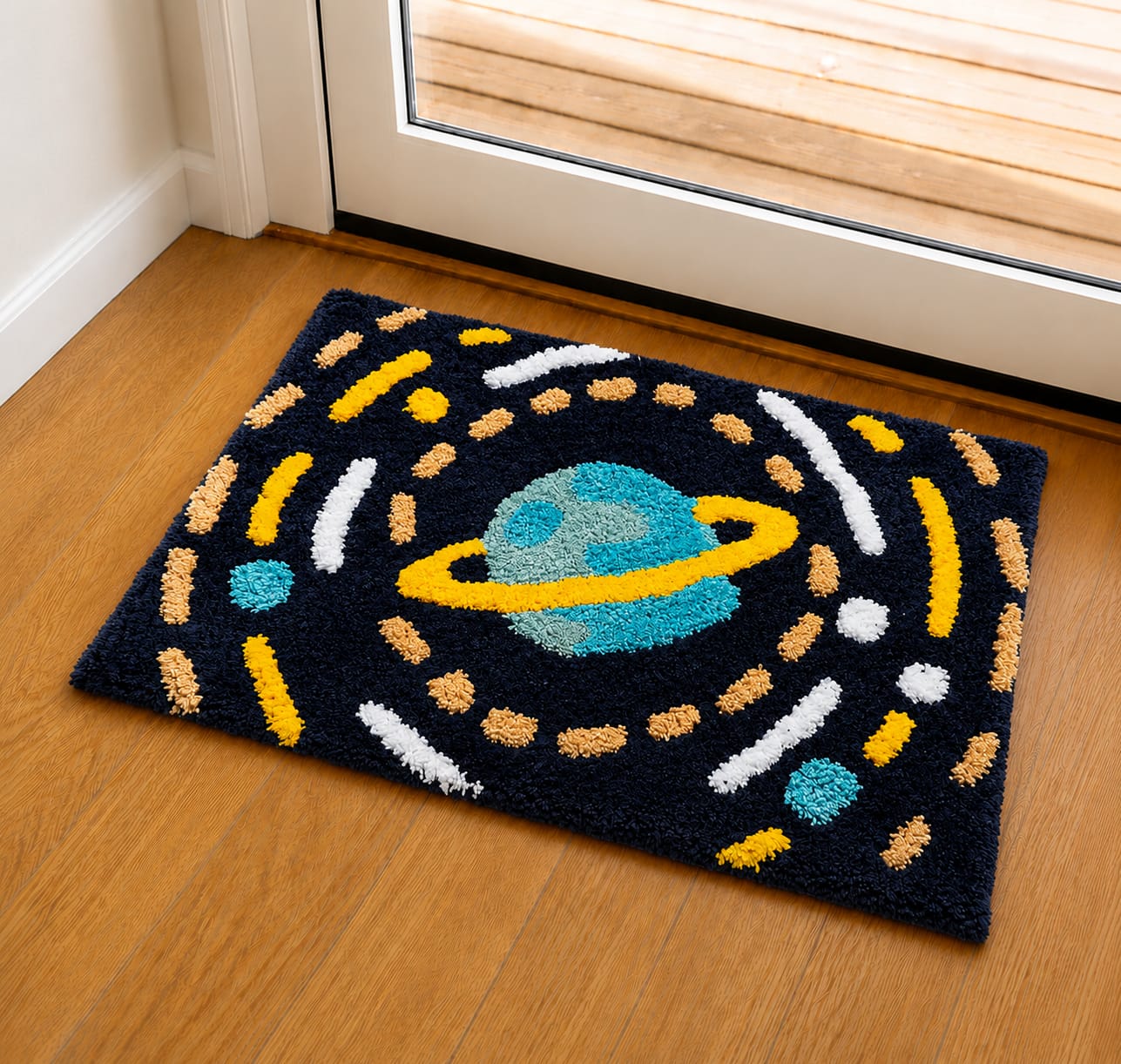 Geometric Pattern Anti-Skid Door Mat | Multipurpose Indoor & Outdoor Entrance Floor Mat | Soft, Durable & Easy to Clean | 16 x 24 Inch