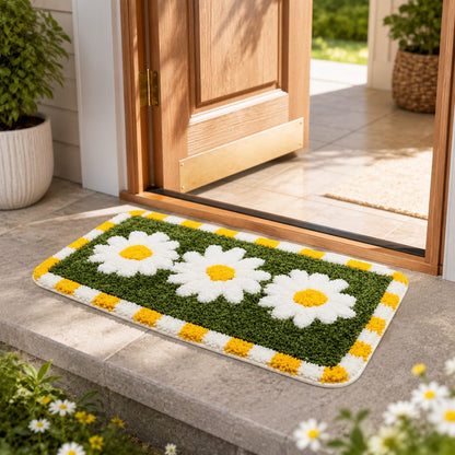 Geometric Pattern Anti-Skid Door Mat | Multipurpose Indoor & Outdoor Entrance Floor Mat | Soft, Durable & Easy to Clean | 16 x 24 Inch