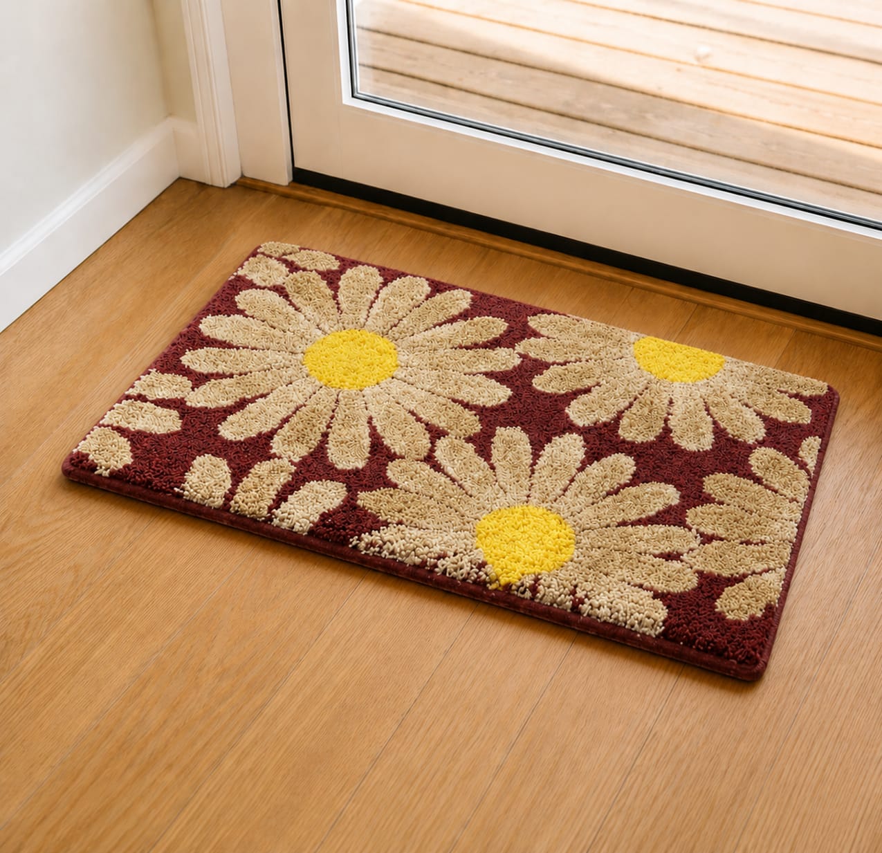 Geometric Pattern Anti-Skid Door Mat | Multipurpose Indoor & Outdoor Entrance Floor Mat | Soft, Durable & Easy to Clean | 16 x 24 Inch