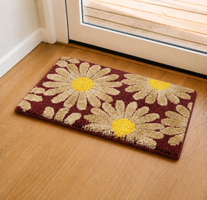 Geometric Pattern Anti-Skid Door Mat | Multipurpose Indoor & Outdoor Entrance Floor Mat | Soft, Durable & Easy to Clean | 16 x 24 Inch