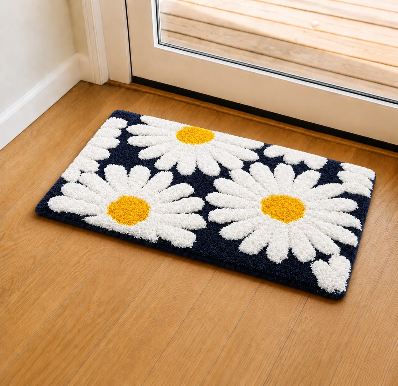 Geometric Pattern Anti-Skid Door Mat | Multipurpose Indoor & Outdoor Entrance Floor Mat | Soft, Durable & Easy to Clean | 16 x 24 Inch