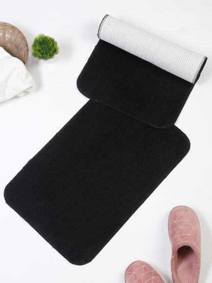 Premium Microfiber Anti-Skid Door Mat 16x24 Inch | Solid Pattern | Pack of 2