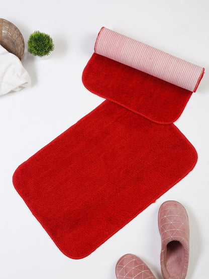 Premium Microfiber Anti-Skid Door Mat 16x24 Inch | Solid Pattern | Pack of 2