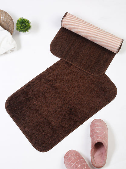 Premium Microfiber Anti-Skid Door Mat 16x24 Inch | Solid Pattern | Pack of 2