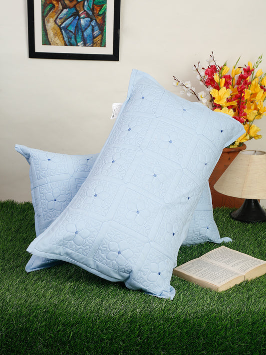 Embroidered Cotton Pillow Covers  – Soft, Breathable & Fade-Resistant(Pack of 2)
