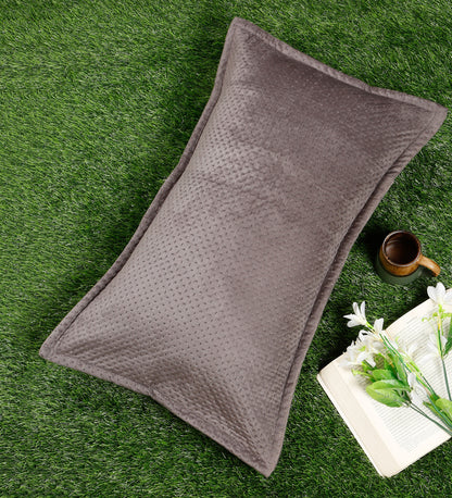 Turquoise Blue Self Design Rectangle Shaped Pillow Cover