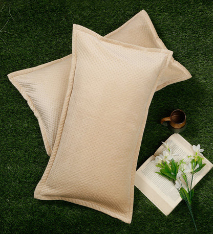 Turquoise Blue Self Design Rectangle Shaped Pillow Cover