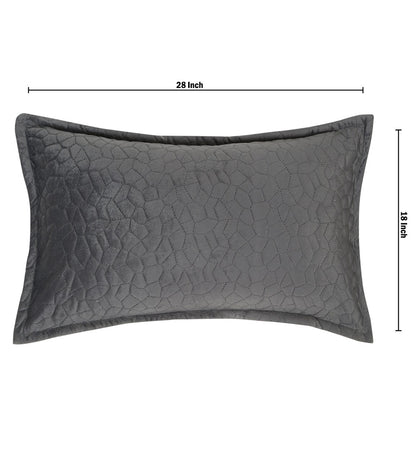 Grey Self Design Rectangle Shaped Pillow Cover