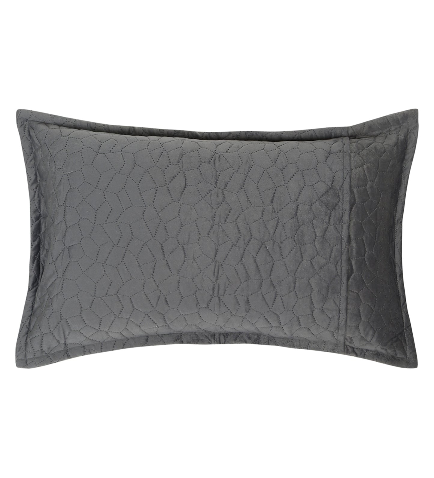 Grey Self Design Rectangle Shaped Pillow Cover