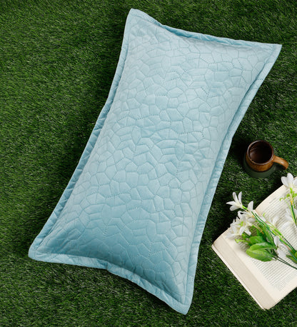 Grey Self Design Rectangle Shaped Pillow Cover