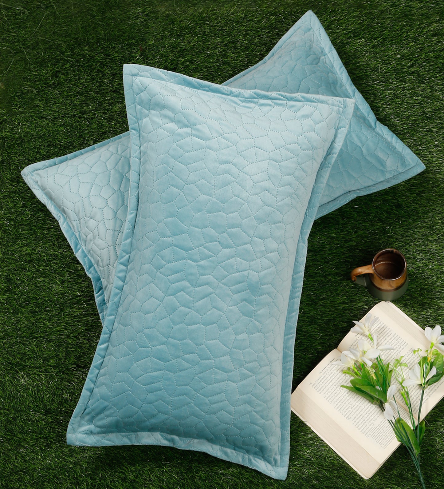 Grey Self Design Rectangle Shaped Pillow Cover